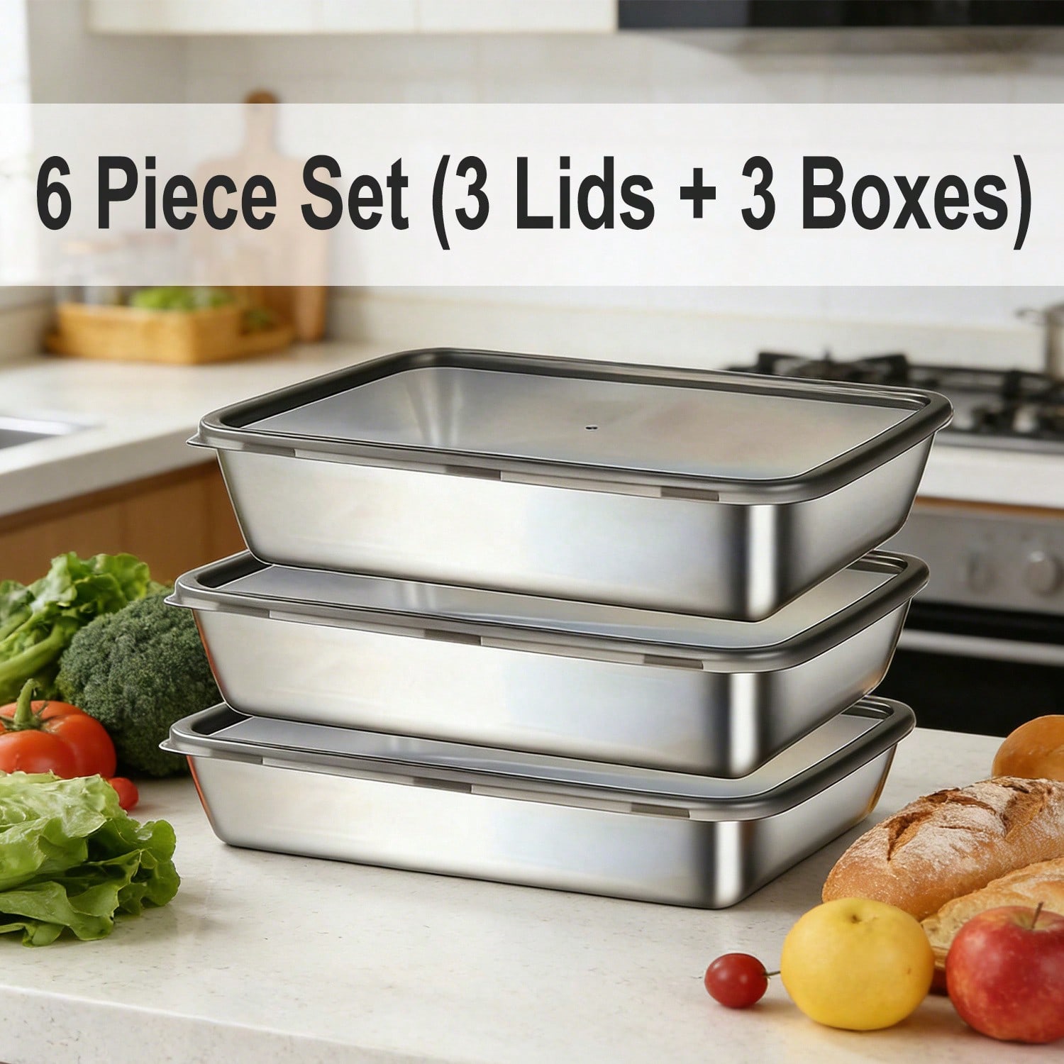 6-delige (3 dozen + 3 deksels) - Meal Prep Containers recensie en prijs