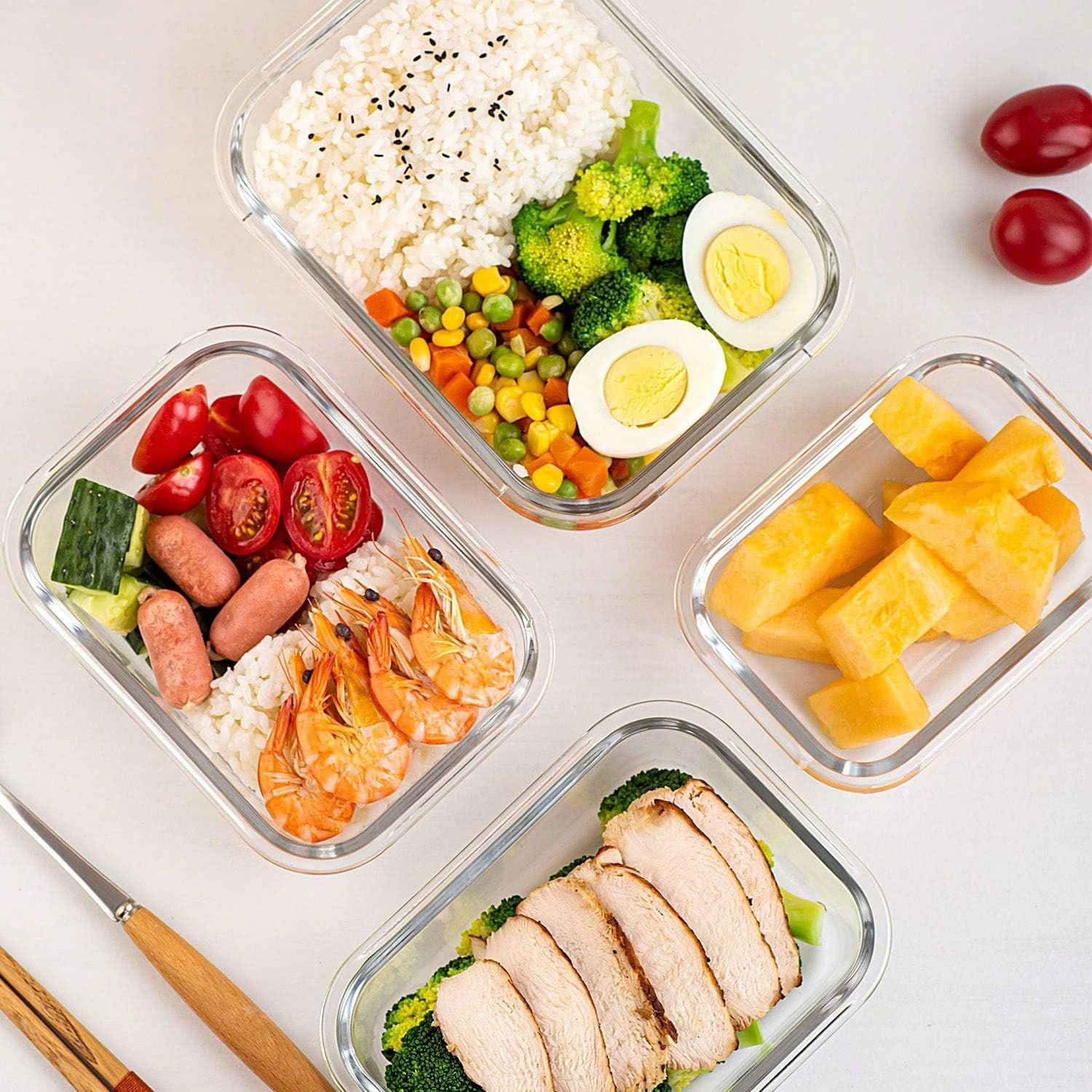 10-delige set glazen voedselvo - Meal Prep Containers recensie en prijs
